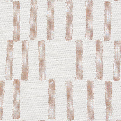 Beige woven fabric featuring a cedar tree neck print in clay tones; upholstery or decor textile.