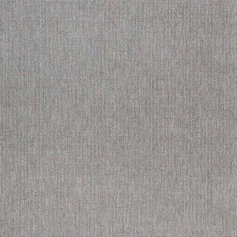 Gray woven fabric swatch with fine vertical rib texture, neutral upholstery textile.