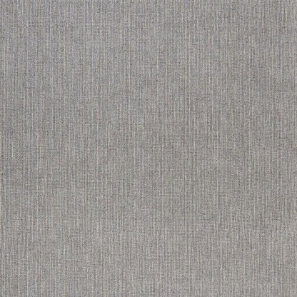 Gray woven fabric swatch with fine vertical rib texture, neutral upholstery textile.