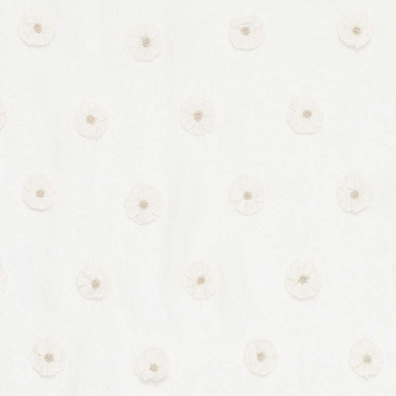 SCHUMACHER  NATURAL SHEERS BUTTON FLOWER SHEER SHEERS & CASEMENTS SHEERS & CASEMENTS IVORY   - 75750