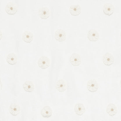 SCHUMACHER  NATURAL SHEERS BUTTON FLOWER SHEER SHEERS & CASEMENTS SHEERS & CASEMENTS IVORY   - 75750