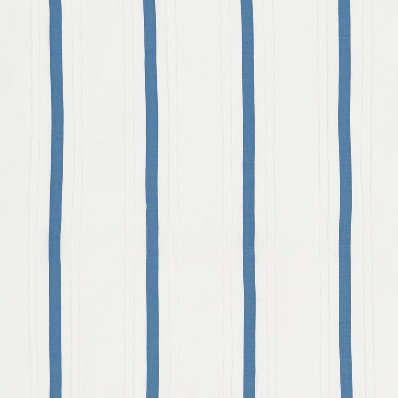 SCHUMACHER  NATURAL SHEERS STRIPE APPLIQU?? SHEER SHEERS & CASEMENTS SHEERS & CASEMENTS BLUE   - 75760