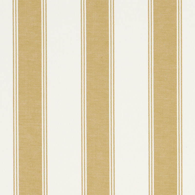 Beige-gold vertical stripes with thin white lines on an off-white background; striped fabric pattern.