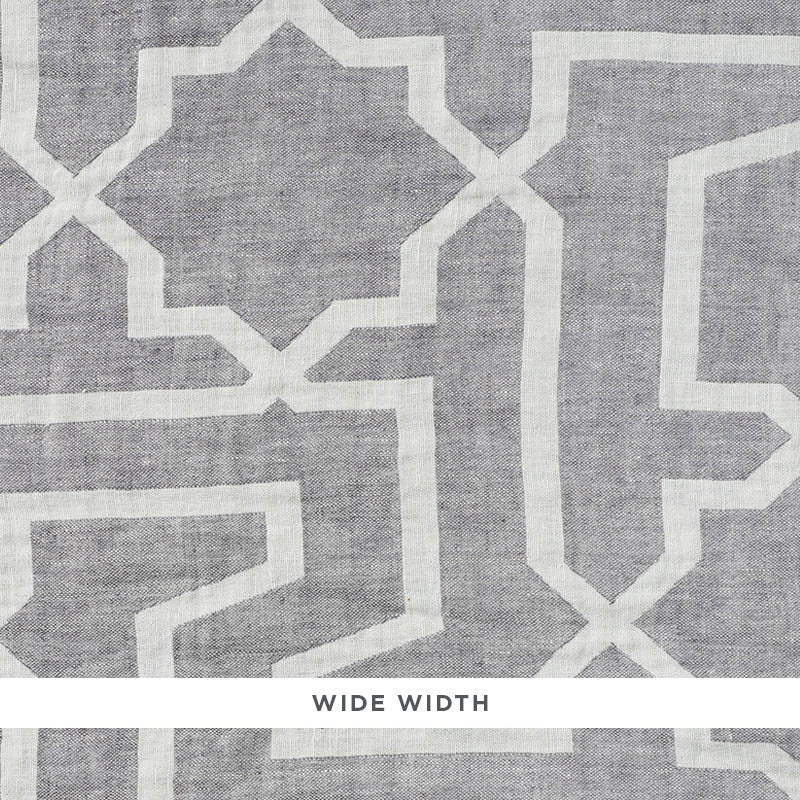 SCHUMACHER FABRIC  PATTERNED SHEERS & CASEMENTS ARABESQUE MAZE SHEER   GREY   - 75870