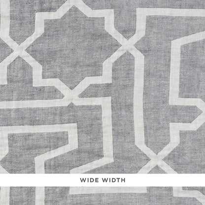 SCHUMACHER FABRIC  PATTERNED SHEERS & CASEMENTS ARABESQUE MAZE SHEER   GREY   - 75870