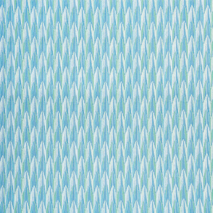 Blue and teal chevron woven fabric pattern with subtle textured zigzag.
