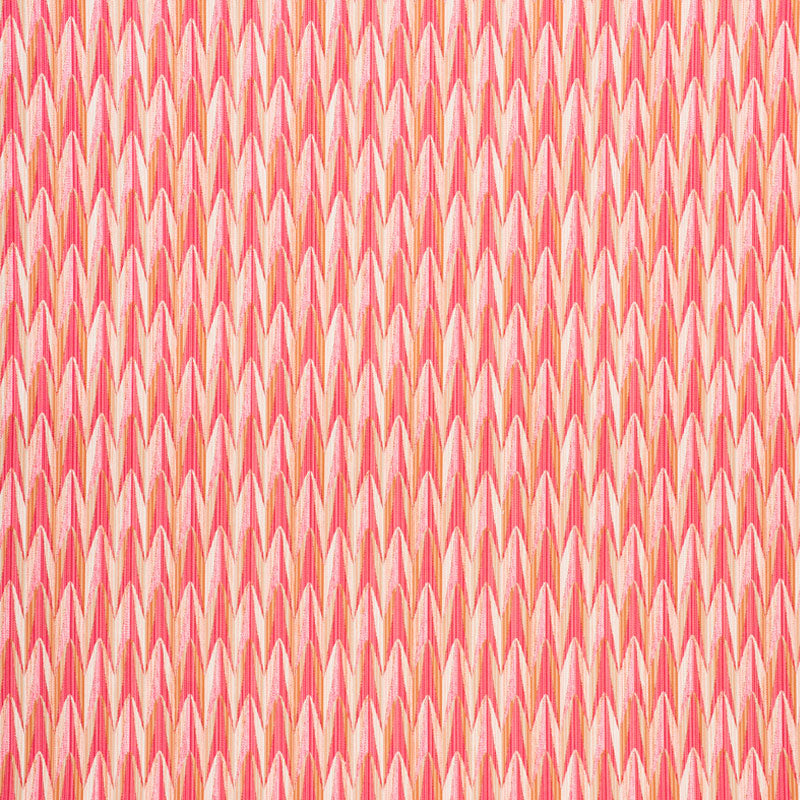 SCHUMACHER FABRIC  INDOOR/OUTDOOR: PRINTS & WOVENS VERDANT INDOOR/OUTDOOR   PINK & ORANGE   - 75911