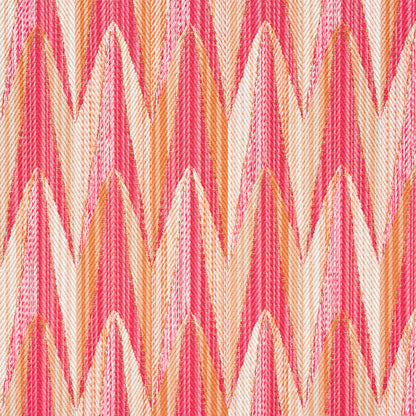 SCHUMACHER FABRIC  INDOOR/OUTDOOR: PRINTS & WOVENS VERDANT INDOOR/OUTDOOR   PINK & ORANGE   - 75911