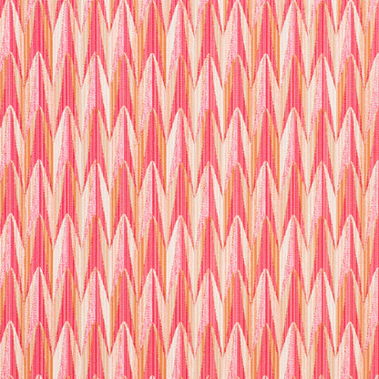 SCHUMACHER FABRIC  INDOOR/OUTDOOR: PRINTS & WOVENS VERDANT INDOOR/OUTDOOR   PINK & ORANGE   - 75911