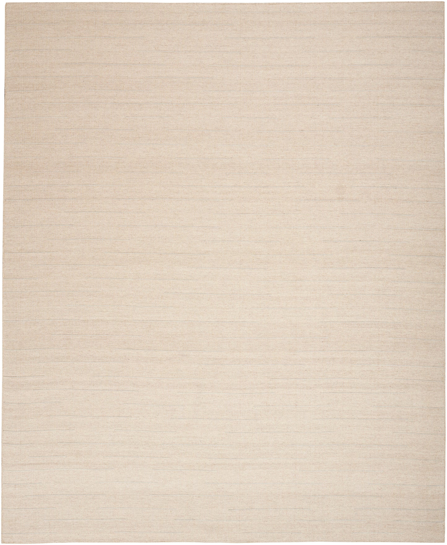 Beige flatweave rug 5' x 7' with subtle horizontal texture; rectangular, versatile for living room or bedroom decor.