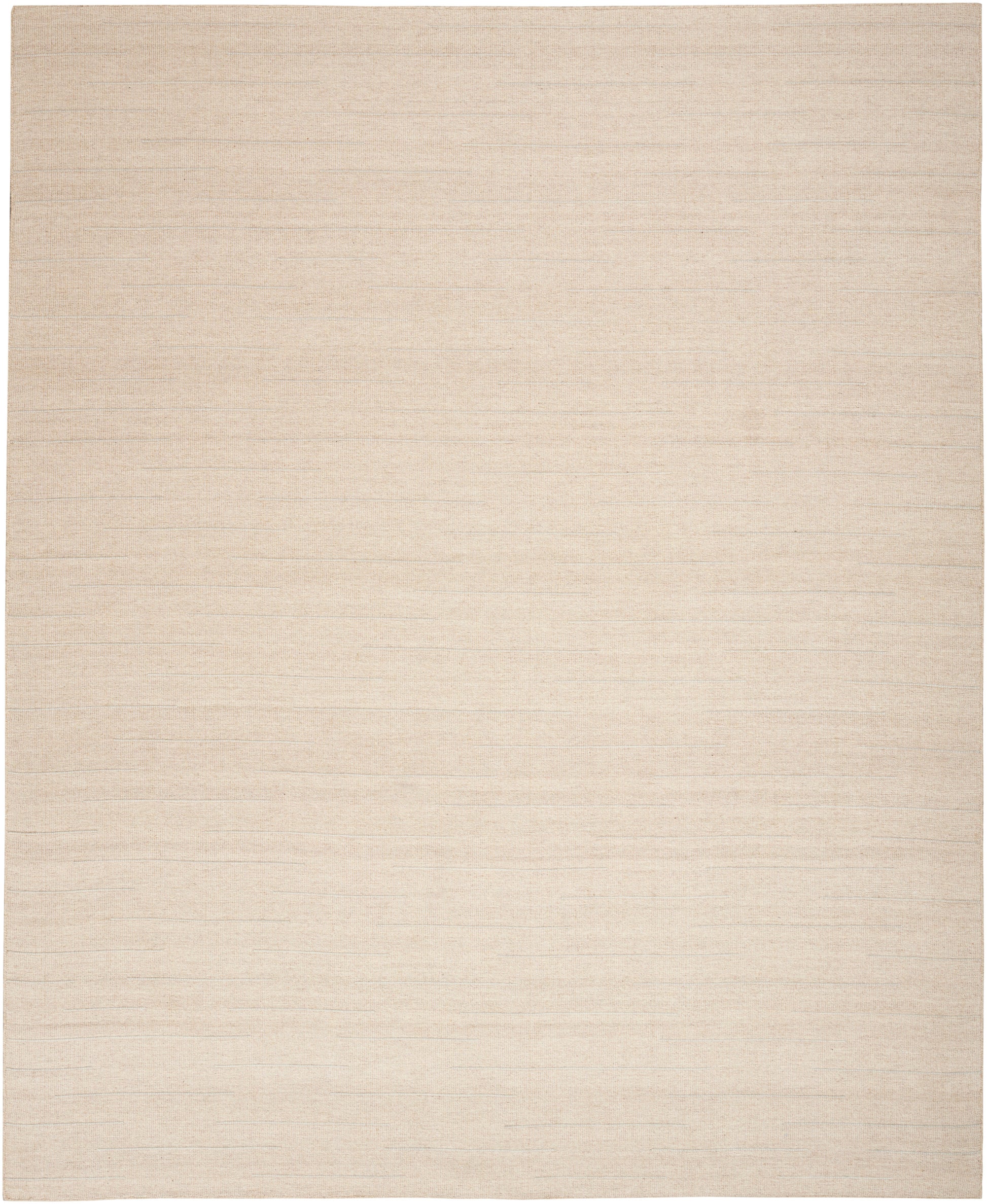 Beige flatweave rug 5' x 7' with subtle horizontal texture; rectangular, versatile for living room or bedroom decor.