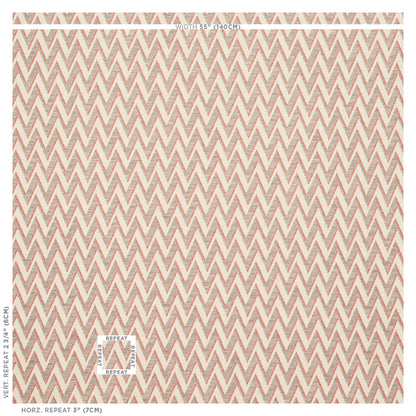Pink and cream chevron zigzag pattern, repeating motif for wallpaper or fabric, retro geometric style.