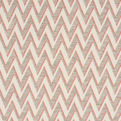 Textured pink chevron wallpaper on cream background with zigzag pattern.