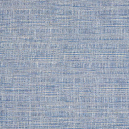 Light blue woven linen texture with subtle white horizontal stripes; fabric swatch for upholstery or apparel.