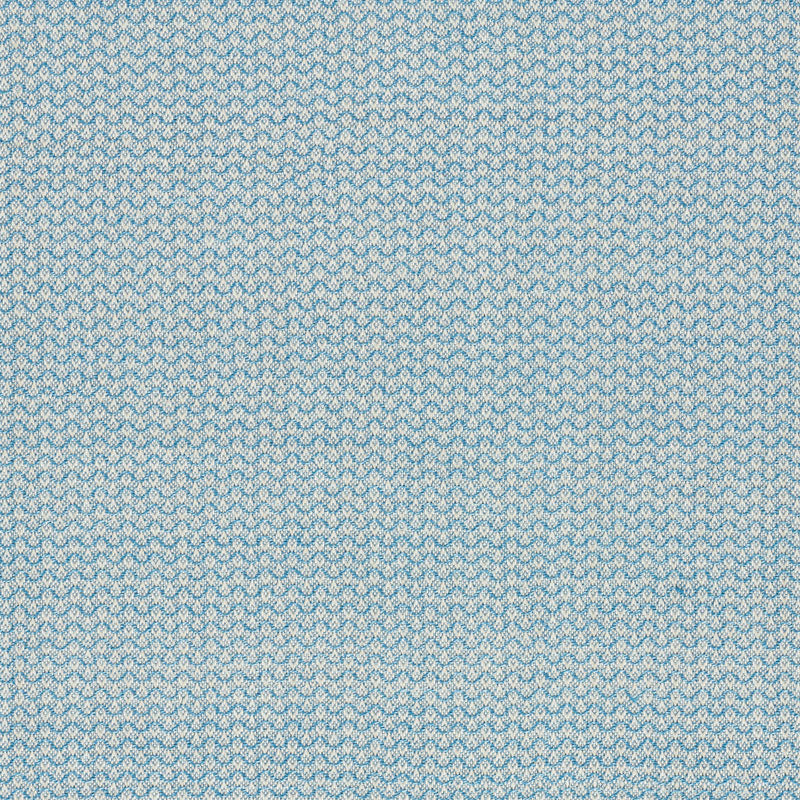 Light blue and white chevron woven fabric texture with tiny zigzag pattern for apparel or home decor.
