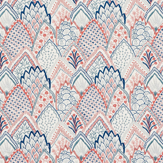 SCHUMACHER  PALAMPORE ALBIZIA EMBROIDERY EMBROIDERIES EMBROIDERIES DELFT , ROSE   - 76310