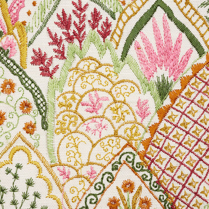 SCHUMACHER  PALAMPORE ALBIZIA EMBROIDERY EMBROIDERIES EMBROIDERIES PINK , LEAF   - 76312