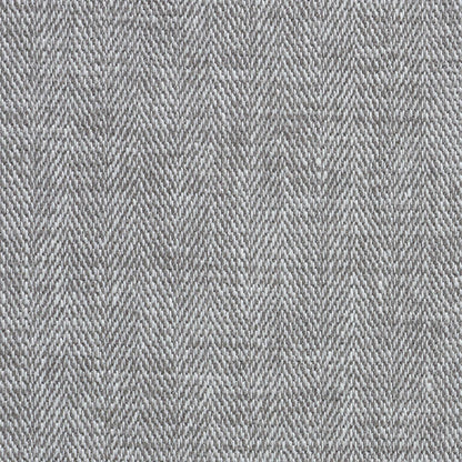 Gray herringbone woven fabric swatch with subtle diagonal zigzag texture.