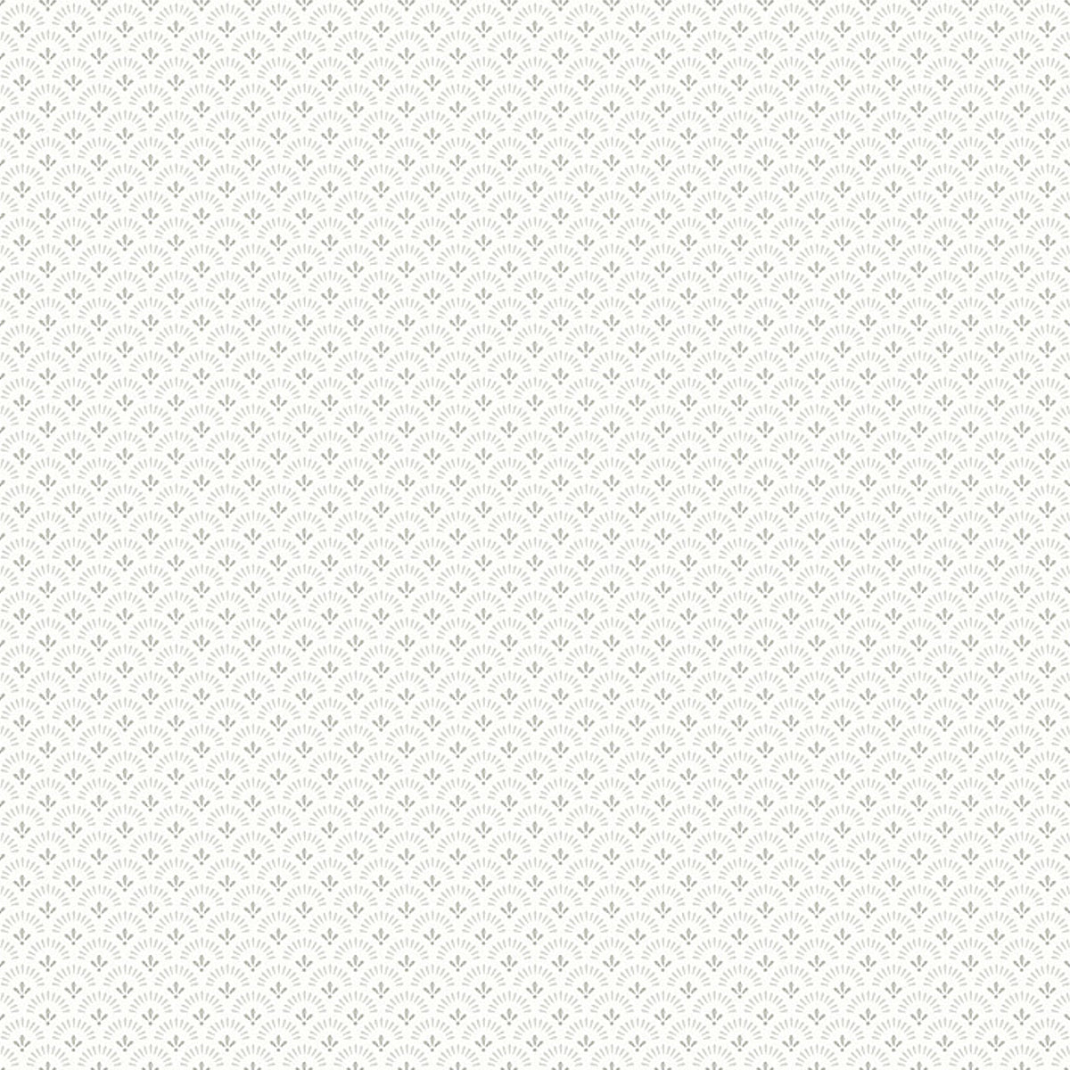 Cream ivory wallpaper with a tiny repeating gray leaf/teardrop pattern.