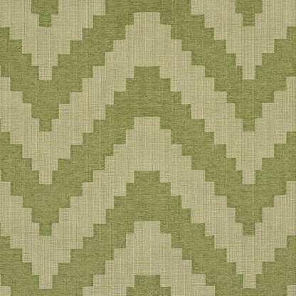 Olive green and cream chevron zigzag pattern, woven fabric texture for home decor.