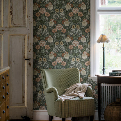 SCHUMACHER WALLCOVERING  BORASTAPETER DAHLIA GARDEN   GREEN   - 7666