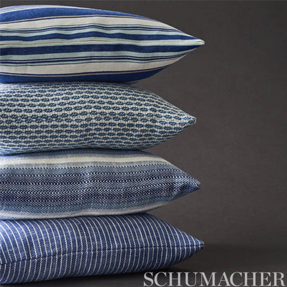 SCHUMACHER FABRIC  INDOOR/OUTDOOR LINEN COLADA STRIPE INDOOR/OUTDOOR   BLUE   - 76660