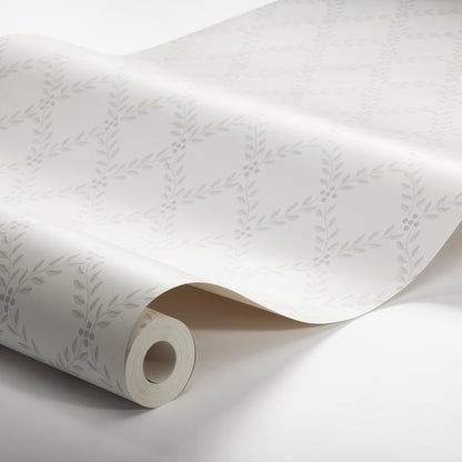 SCHUMACHER  Borastapeter TRELLIS LEAVES   GREY   - 7670