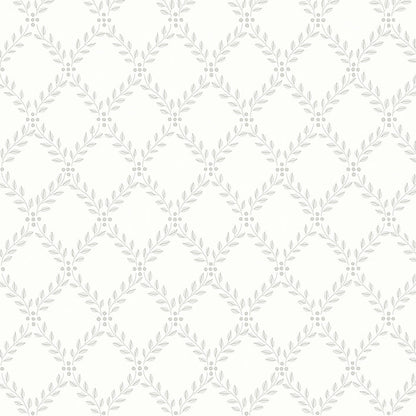 SCHUMACHER  Borastapeter TRELLIS LEAVES   GREY   - 7670