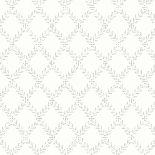 SCHUMACHER  Borastapeter TRELLIS LEAVES   GREY   - 7670