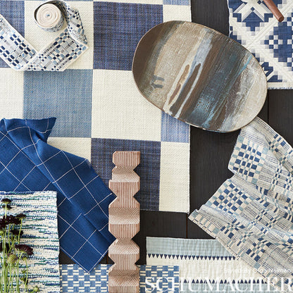 SCHUMACHER  FOLK ART ELKHART PATTERN WOVENS PATTERN WOVENS BLUE   - 76740