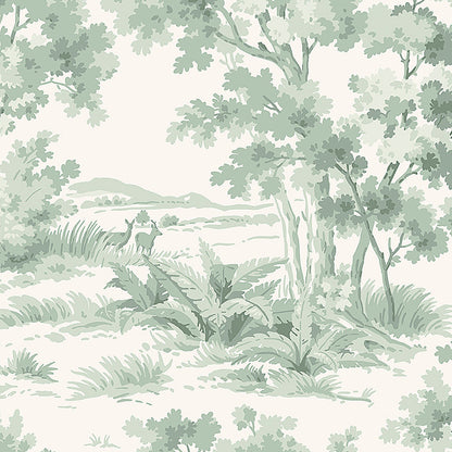 SCHUMACHER WALLCOVERING  A COUNTRY LIFE COUNTRYSIDE MORNING   GREEN   - 7678