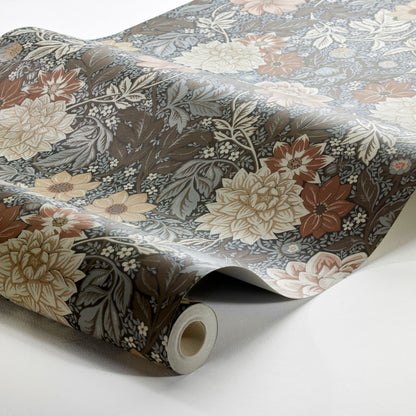 SCHUMACHER  Borastapeter DAHLIA GARDEN   BROWN   - 7689