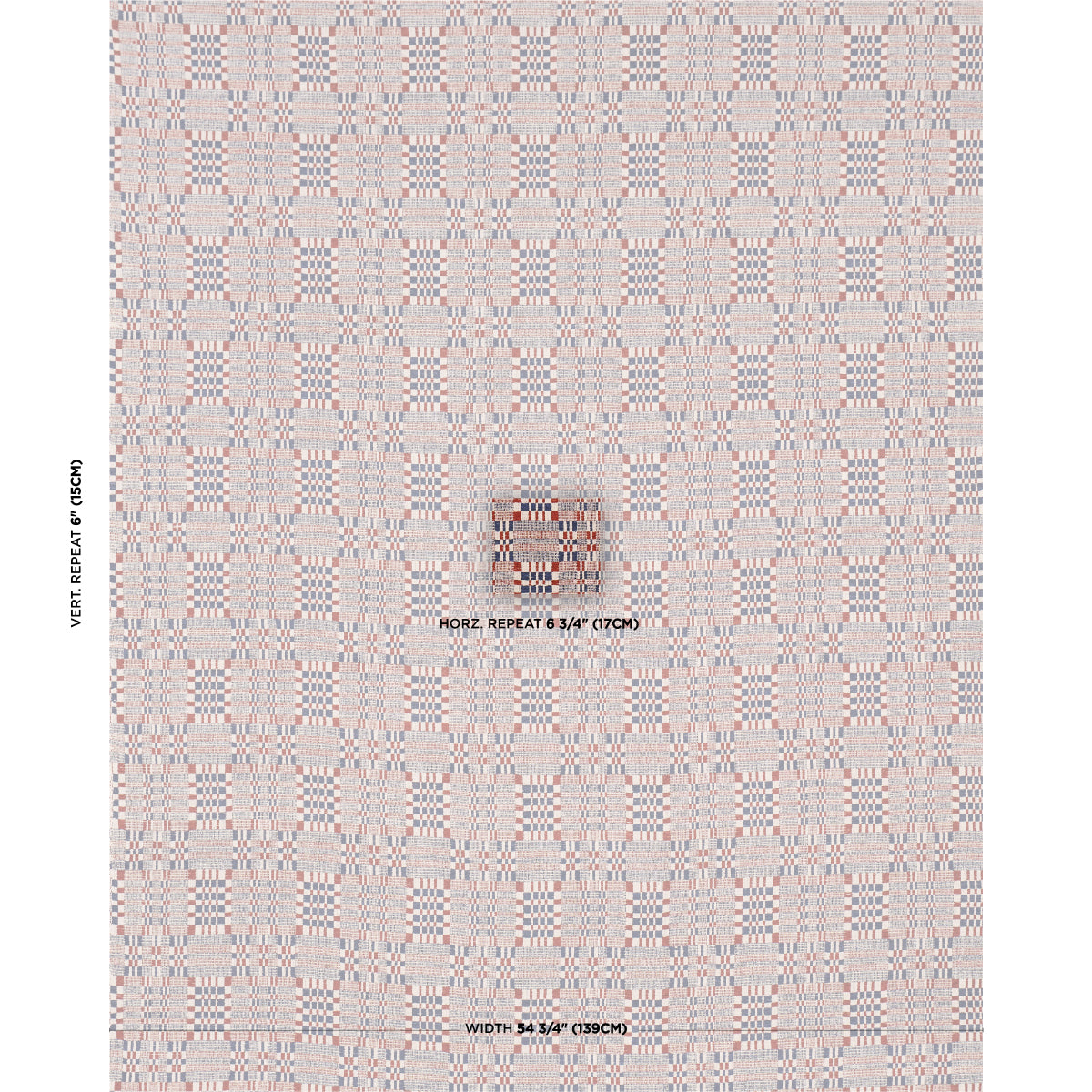 Beige and pale blue woven plaid fabric with a subtle checkered grid, lightweight for clothing or upholstery.