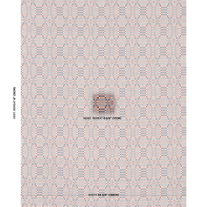 Beige and pale blue woven plaid fabric with a subtle checkered grid, lightweight for clothing or upholstery.