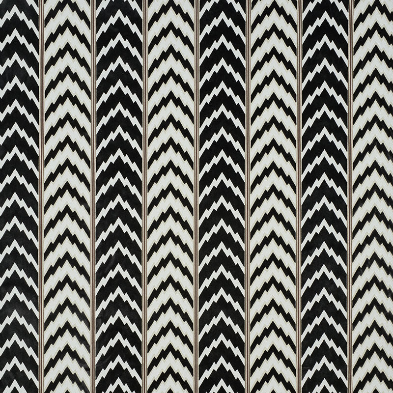 SCHUMACHER FABRIC  TIMOTHY CORRIGAN FLORENTINE VELVET   BLACK   - 77111
