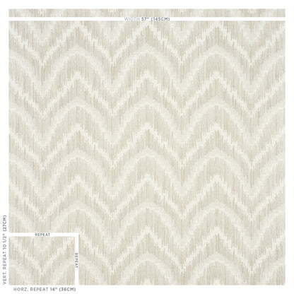 Beige chevron-pattern area rug with subtle woven texture in cream tones.