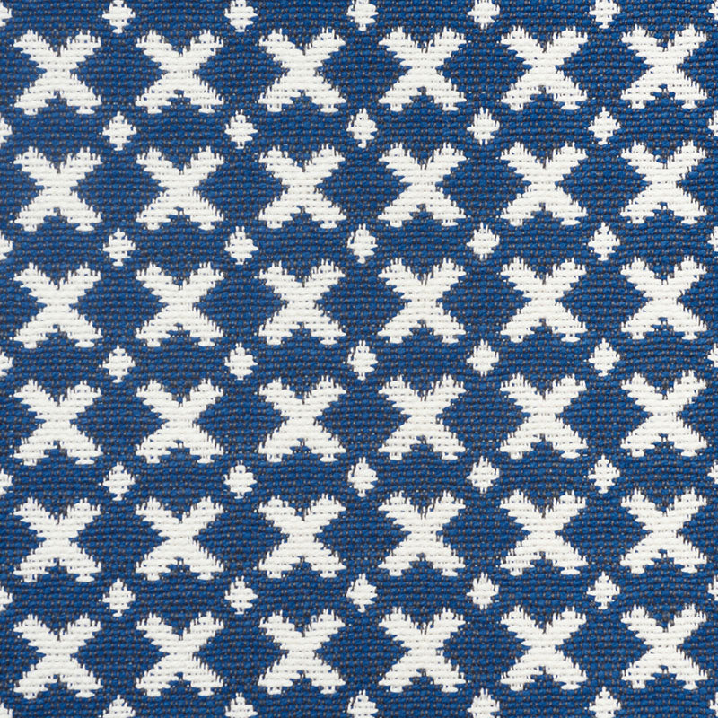 SCHUMACHER  STEP LIVELY ELIAS PATTERN WOVENS PATTERN WOVENS BLUE , IVORY   - 77200