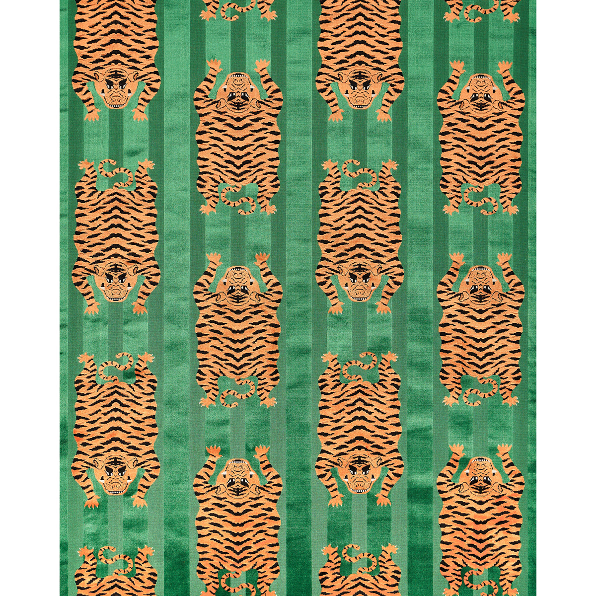 SCHUMACHER  Velvet & Velvet Trims Jokhang Tiger Velvet CUT VELVET CUT VELVET Green   - 77233