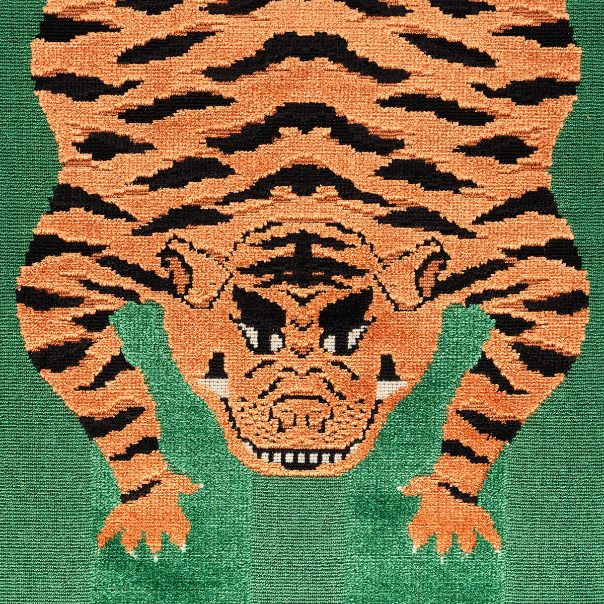 SCHUMACHER  Velvet & Velvet Trims Jokhang Tiger Velvet CUT VELVET CUT VELVET Green   - 77233