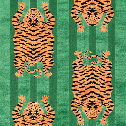 SCHUMACHER  Velvet & Velvet Trims Jokhang Tiger Velvet CUT VELVET CUT VELVET Green   - 77233