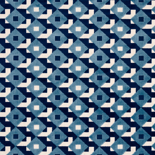 SCHUMACHER  JOHNSON HARTIG DAZZLE SHIP VELVET CUT VELVET CUT VELVET AZURE   - 77243