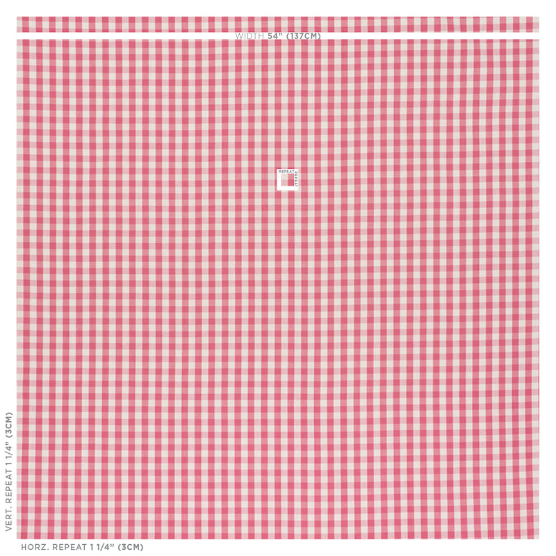 SCHUMACHER FABRIC  REVISIT OF POPULAR PATTERNS ELTON COTTON CHECK   MAGENTA   - 77310