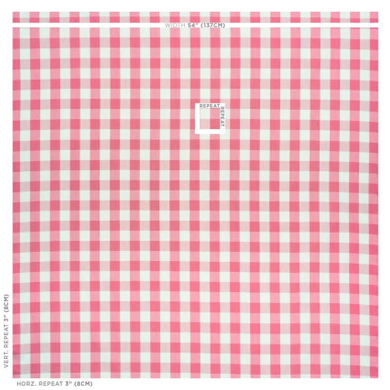 SCHUMACHER  REVISIT OF POPULAR PATTERNS CAMDEN COTTON CHECK PATTERNED WOVENS PATTERNED WOVENS MAGENTA   - 77321