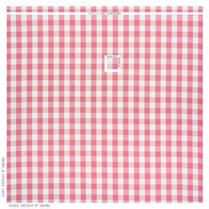 SCHUMACHER  REVISIT OF POPULAR PATTERNS CAMDEN COTTON CHECK PATTERNED WOVENS PATTERNED WOVENS MAGENTA   - 77321