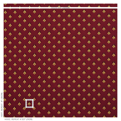 SCHUMACHER  CUT & PATTERNED VELVETS BEE ??PINGL?? WOVEN WOVEN RED   - 77410