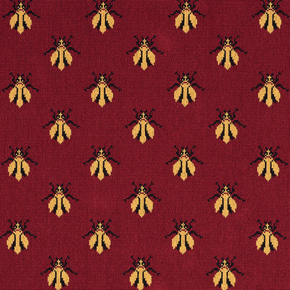 SCHUMACHER  CUT & PATTERNED VELVETS BEE ??PINGL?? WOVEN WOVEN RED   - 77410