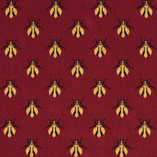 SCHUMACHER  CUT & PATTERNED VELVETS BEE ??PINGL?? WOVEN WOVEN RED   - 77410