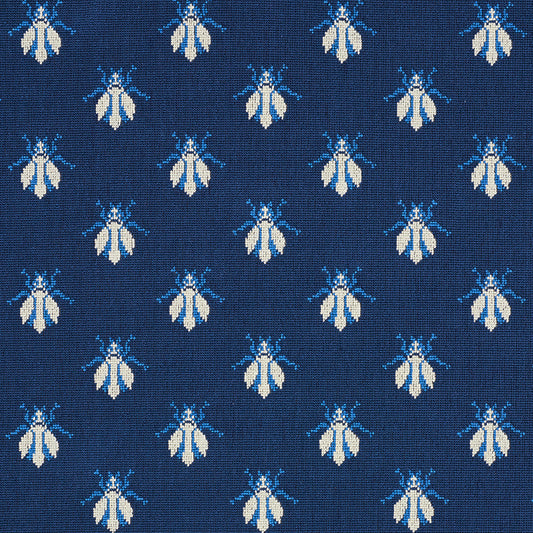 SCHUMACHER  CUT & PATTERNED VELVETS BEE ??PINGL?? WOVEN WOVEN BLUE   - 77411