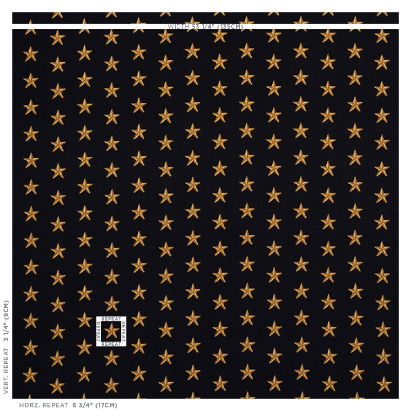 SCHUMACHER  CUT & PATTERNED VELVETS STAR ??PINGL?? WOVEN WOVEN BLACK   - 77420