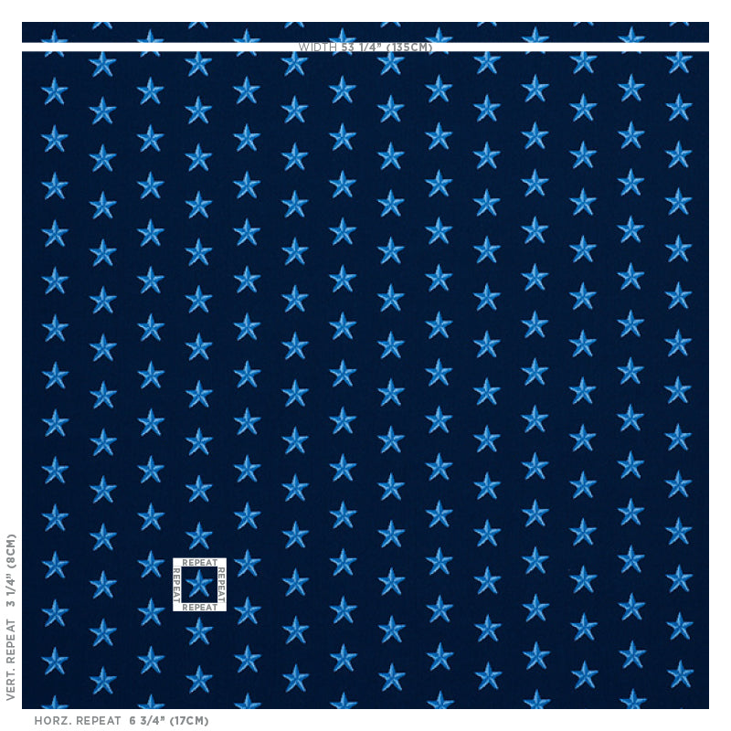 SCHUMACHER  CUT & PATTERNED VELVETS STAR ??PINGL?? WOVEN WOVEN BLUE   - 77421
